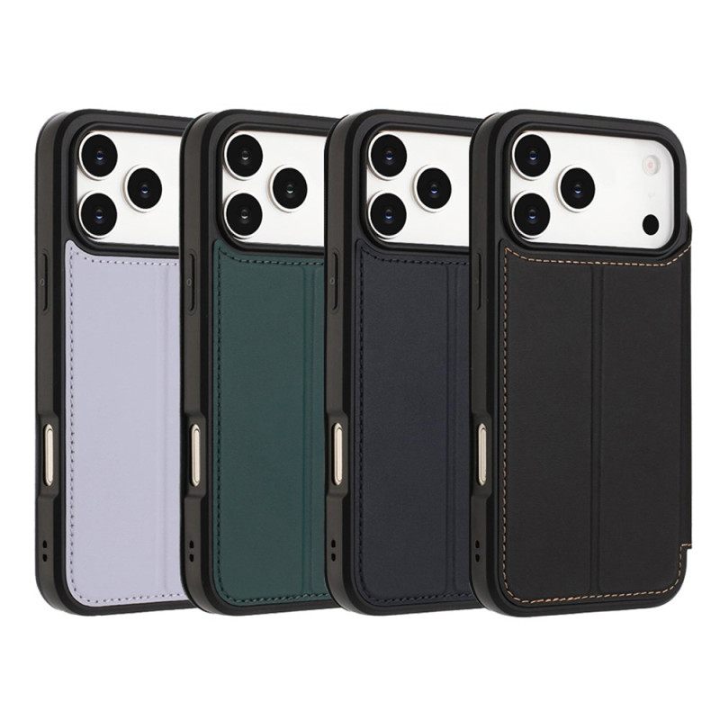 Δερματινη Θηκη iPhone 17 Pro Max Μαγνητικό Κλείσιμο Και Θήκη Κάρτας