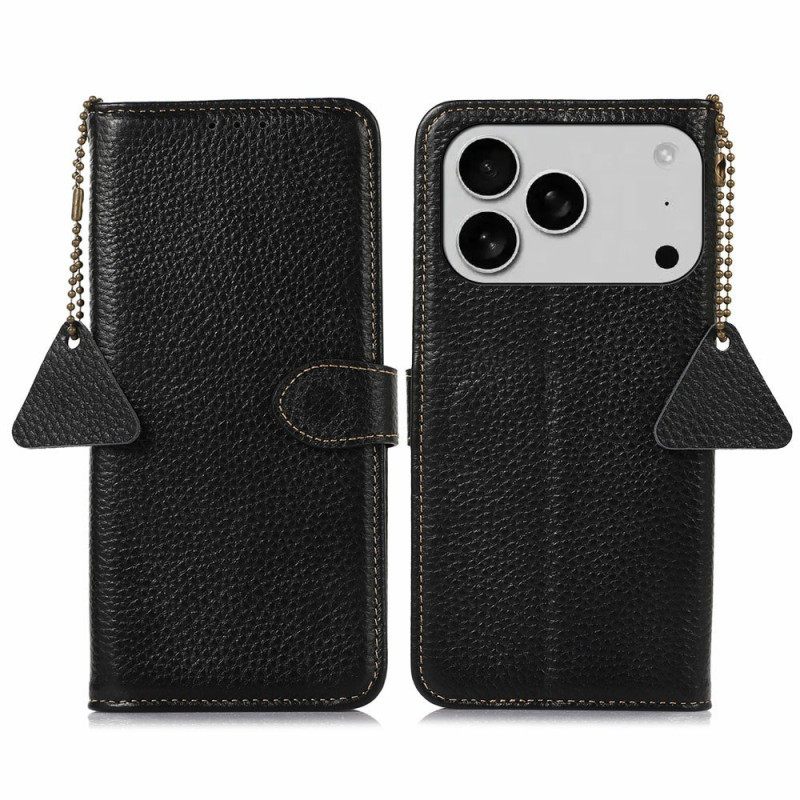 Δερματινη Θηκη iPhone 17 Pro Max Rfid Δέρμα Με Υφή Λίτσι