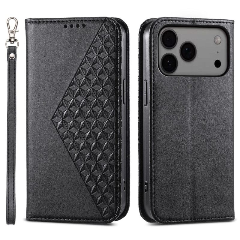 Δερματινη Θηκη iPhone 17 Pro Max Σχέδιο Με Διαμάντια