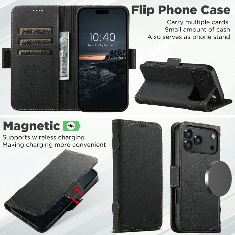 Δερματινη Θηκη iPhone 17 Pro Max Συμβατό Με Magsafe Premium Vintage