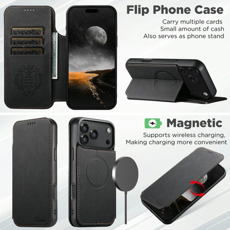 Δερματινη Θηκη iPhone 17 Pro Max Συμβατό Με Magsafe Suteni