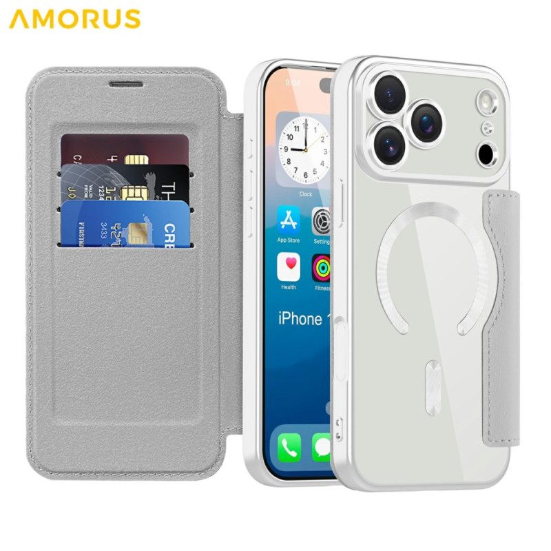 Δερματινη Θηκη iPhone 17 Pro Max Συμβατό Με Magsafe Με Θήκη Κάρτας Rfid