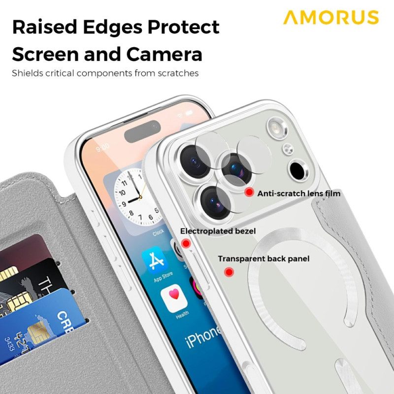 Δερματινη Θηκη iPhone 17 Pro Max Συμβατό Με Magsafe Με Θήκη Κάρτας Rfid