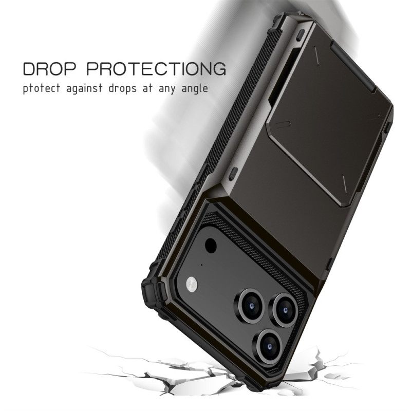 Κάλυμμα iPhone 17 Pro Max Αναδιπλούμενη Θήκη Για Κάρτες Σιλικόνης