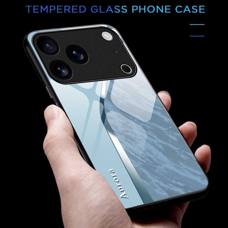 Κάλυμμα iPhone 17 Pro Max Ανοιχτό Μπλε Σκληρυμένο Γυαλί Σιλικόνης