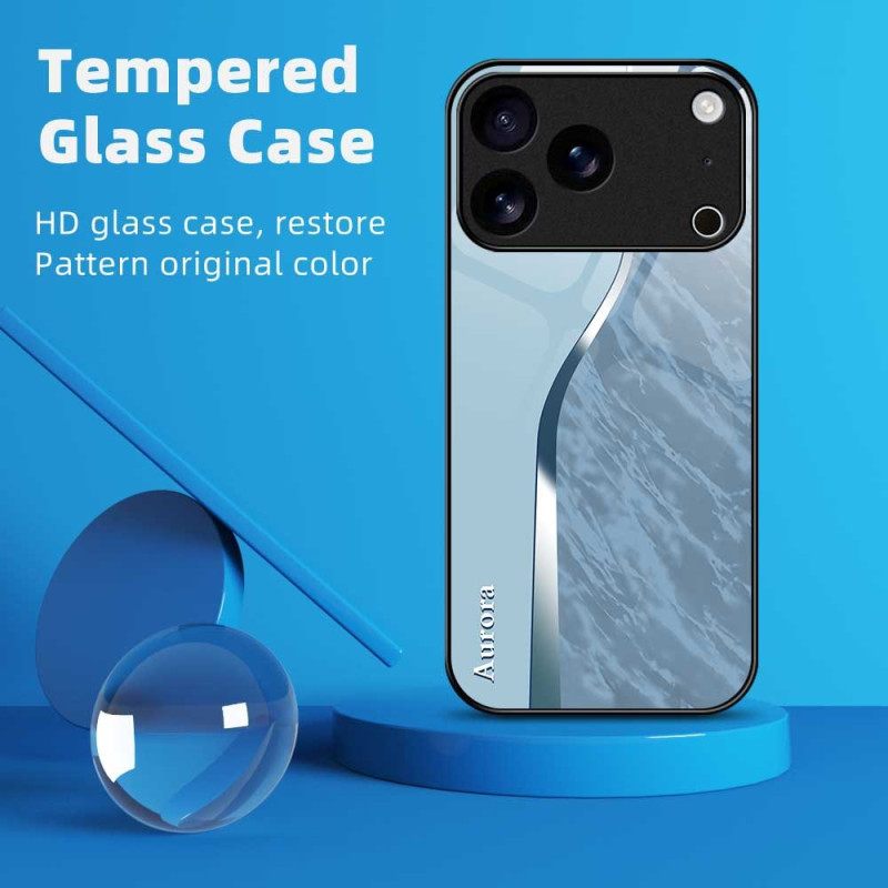 Κάλυμμα iPhone 17 Pro Max Ανοιχτό Μπλε Σκληρυμένο Γυαλί Σιλικόνης