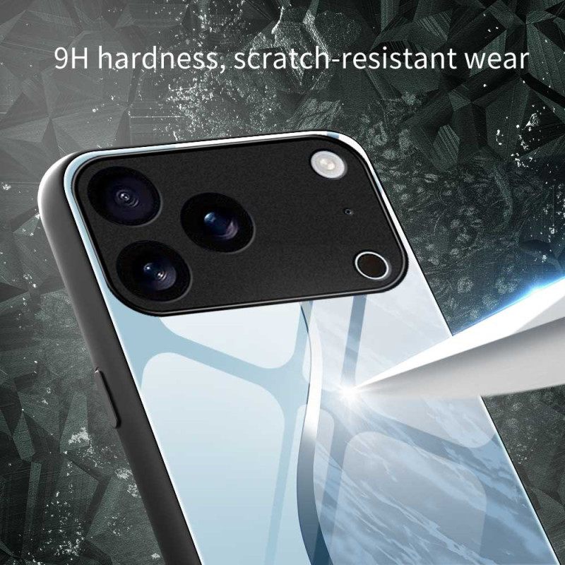 Κάλυμμα iPhone 17 Pro Max Ανοιχτό Μπλε Σκληρυμένο Γυαλί Σιλικόνης