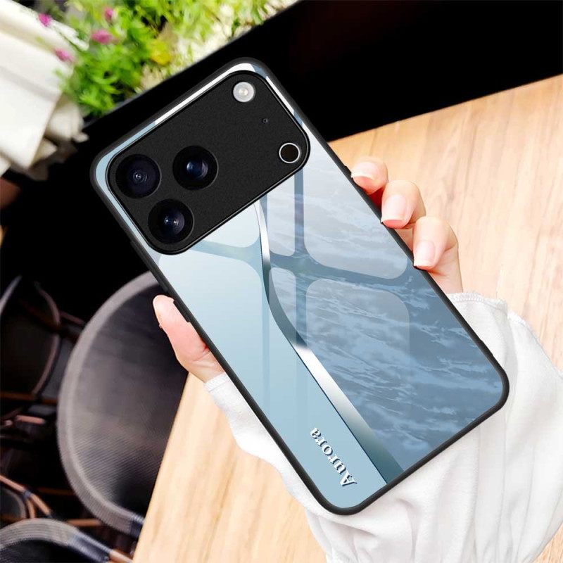 Κάλυμμα iPhone 17 Pro Max Ανοιχτό Μπλε Σκληρυμένο Γυαλί Σιλικόνης