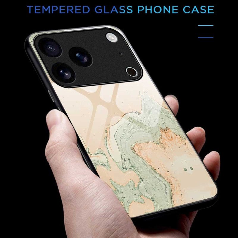 Κάλυμμα iPhone 17 Pro Max Βαμμένο Σχέδιο Από Σκληρυμένο Γυαλί Σιλικόνης