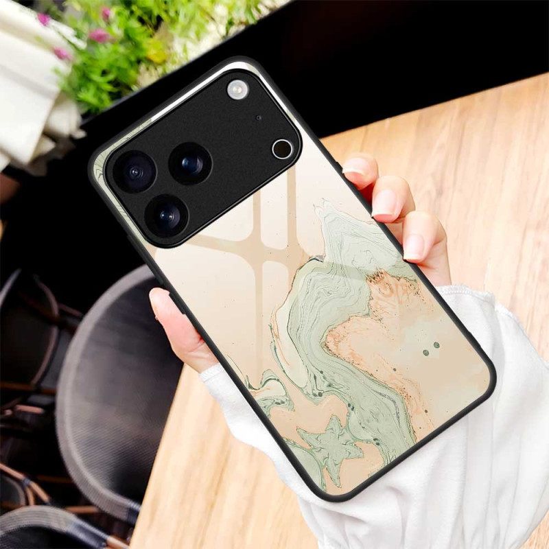 Κάλυμμα iPhone 17 Pro Max Βαμμένο Σχέδιο Από Σκληρυμένο Γυαλί Σιλικόνης