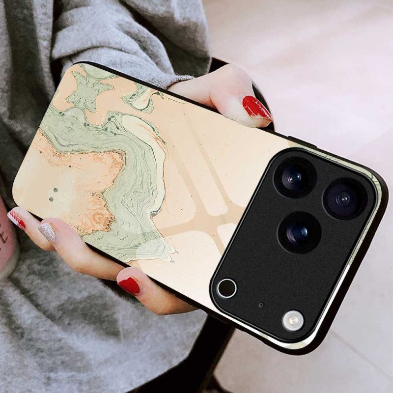 Κάλυμμα iPhone 17 Pro Max Βαμμένο Σχέδιο Από Σκληρυμένο Γυαλί Σιλικόνης