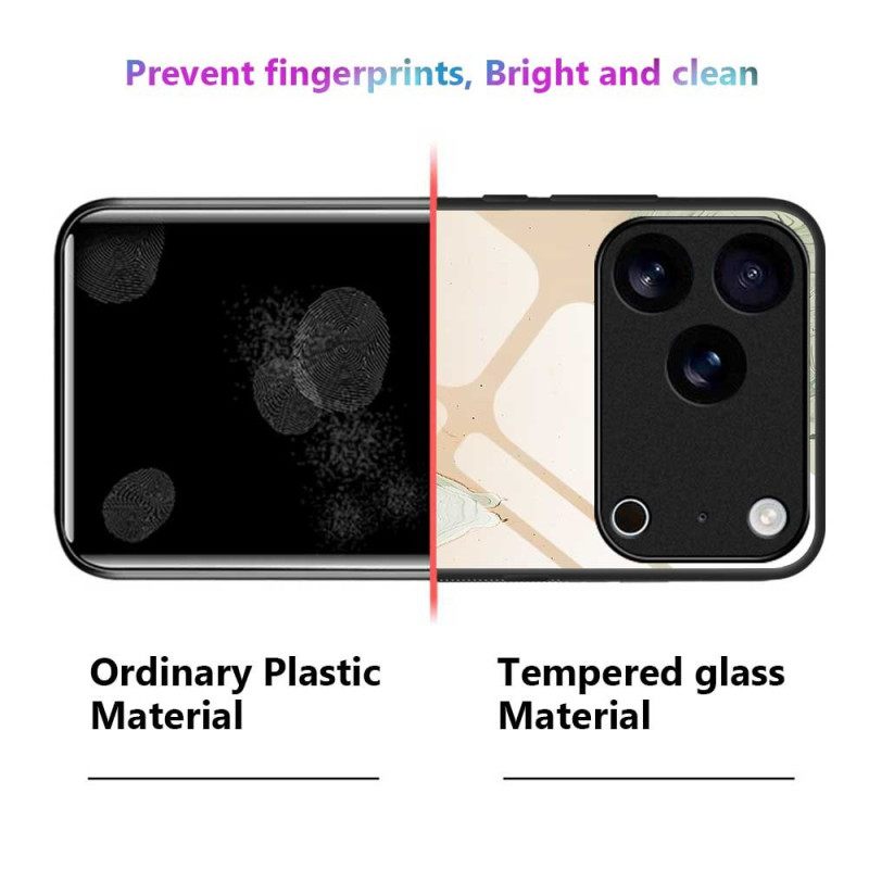 Κάλυμμα iPhone 17 Pro Max Βαμμένο Σχέδιο Από Σκληρυμένο Γυαλί Σιλικόνης