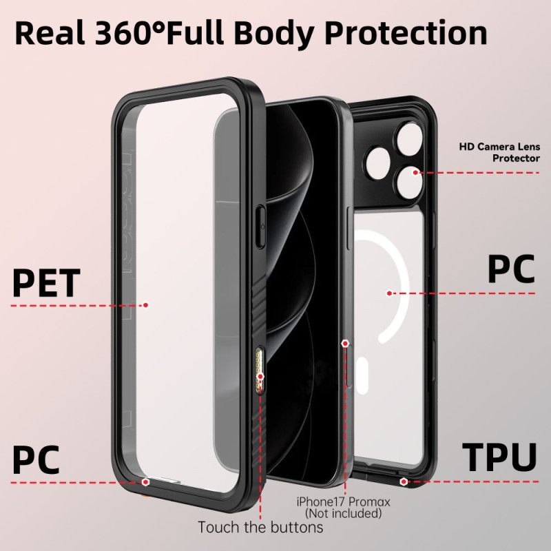 Κάλυμμα iPhone 17 Pro Max Διαφανής Συμβατή Με Magsafe Αδιάβροχη Ip68 Σιλικόνης