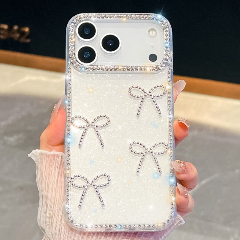 Κάλυμμα iPhone 17 Pro Max Διακόσμηση Με Πεταλούδα Και Γκλίτερ