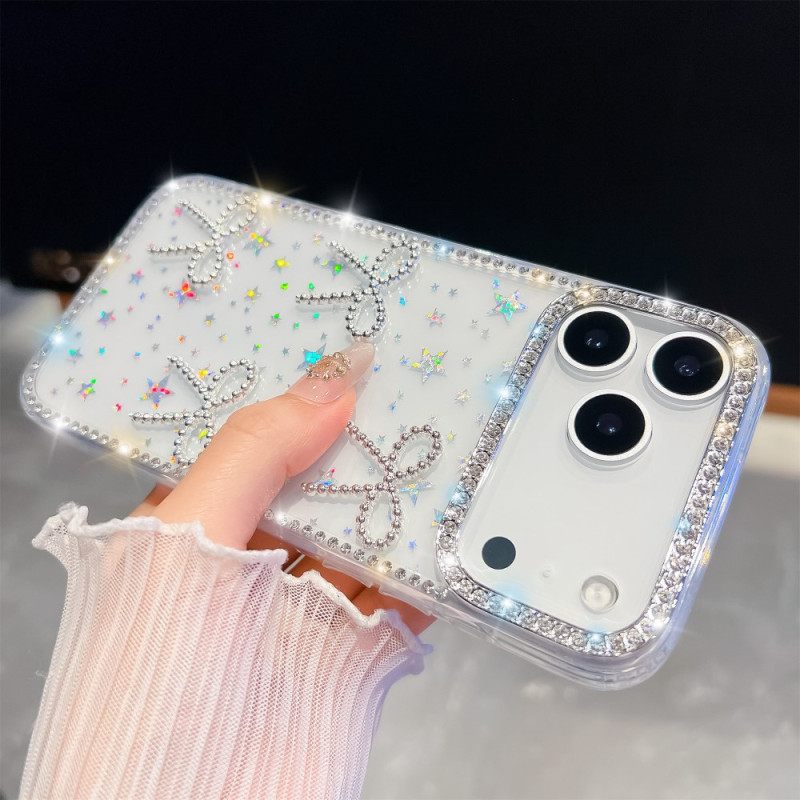 Κάλυμμα iPhone 17 Pro Max Διακόσμηση Με Πεταλούδα Και Γκλίτερ