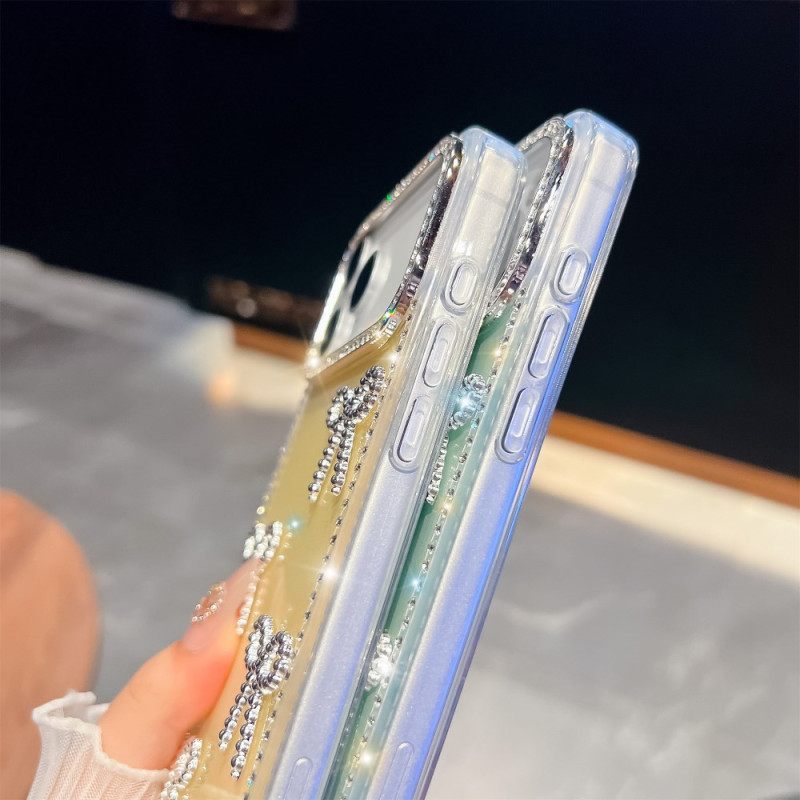 Κάλυμμα iPhone 17 Pro Max Διακόσμηση Με Πεταλούδα Και Γκλίτερ