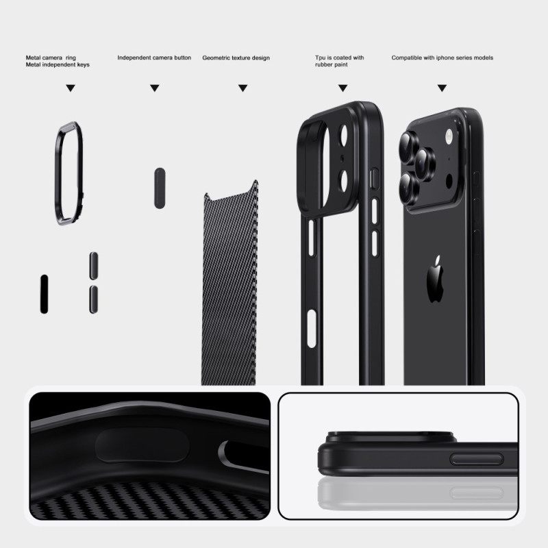 Κάλυμμα iPhone 17 Pro Max Ipaky Ίνες Άνθρακα