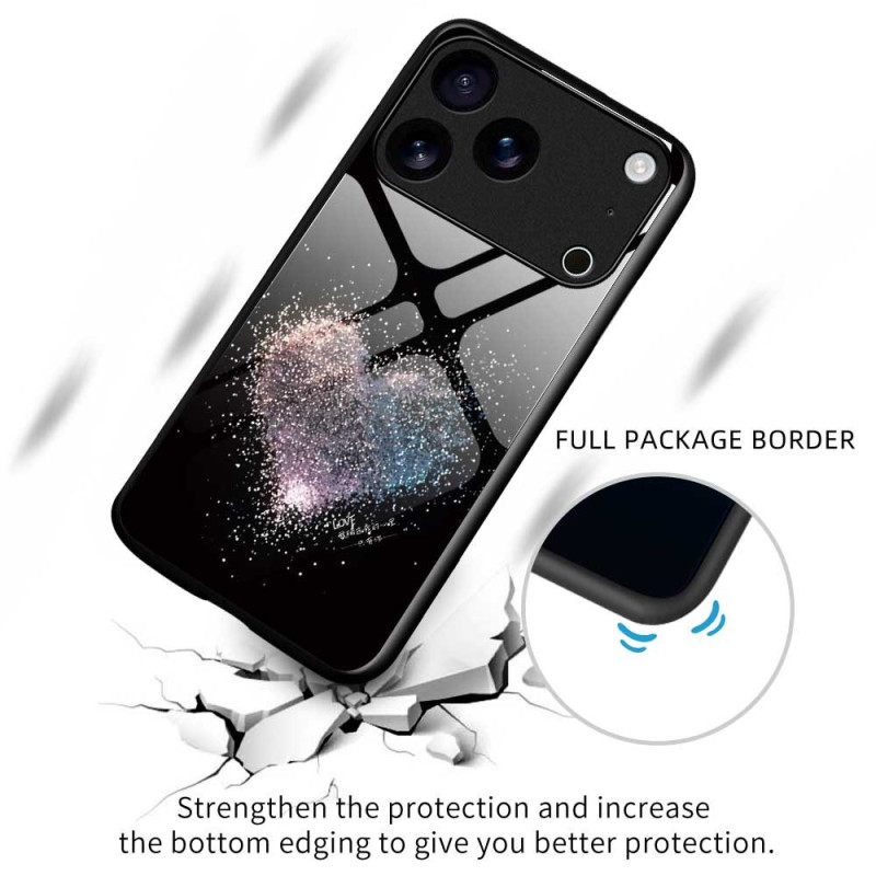 Κάλυμμα iPhone 17 Pro Max Καρδιά Από Σκληρυμένο Γυαλί