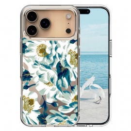 Κάλυμμα iPhone 17 Pro Max Λευκά Λουλούδια Συμβατά Με Magsafe Σιλικόνης