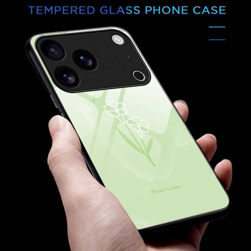 Κάλυμμα iPhone 17 Pro Max Λουλούδια Από Σκληρυμένο Γυαλί Σιλικόνης