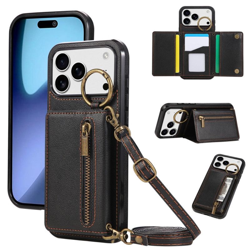 Κάλυμμα iPhone 17 Pro Max Πορτοφόλι Και Λουράκι Ώμου