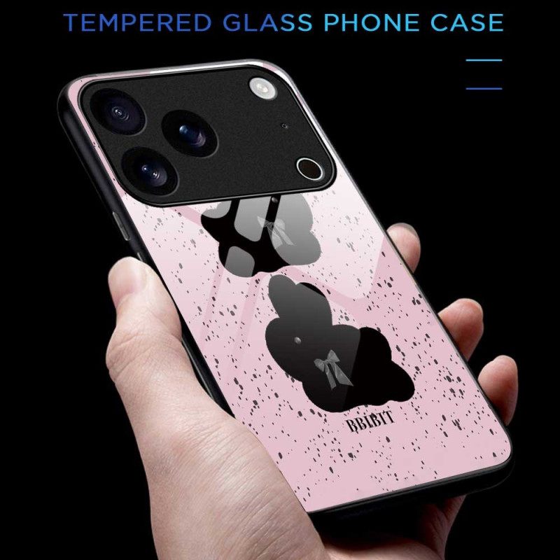 Κάλυμμα iPhone 17 Pro Max Ροζ Και Μαύρο Σκληρυμένο Γυαλί
