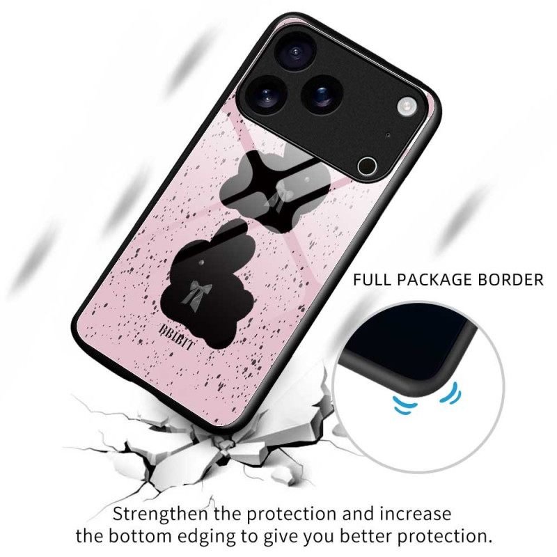 Κάλυμμα iPhone 17 Pro Max Ροζ Και Μαύρο Σκληρυμένο Γυαλί