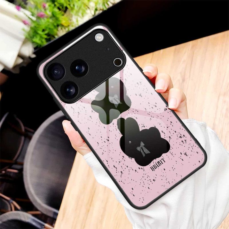 Κάλυμμα iPhone 17 Pro Max Ροζ Και Μαύρο Σκληρυμένο Γυαλί