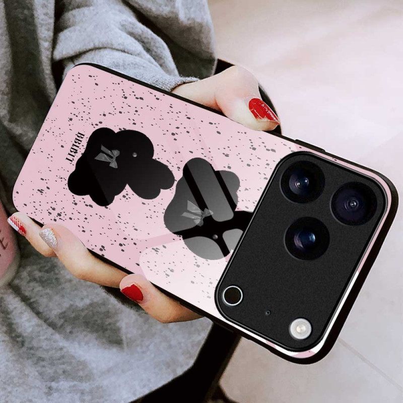 Κάλυμμα iPhone 17 Pro Max Ροζ Και Μαύρο Σκληρυμένο Γυαλί
