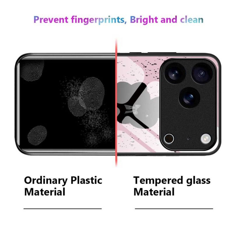 Κάλυμμα iPhone 17 Pro Max Ροζ Και Μαύρο Σκληρυμένο Γυαλί