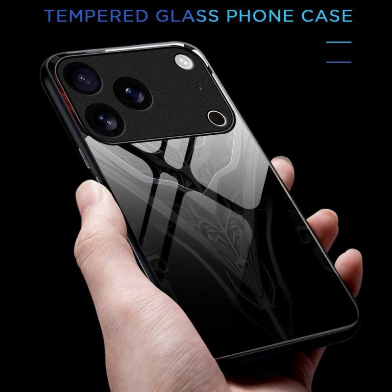 Κάλυμμα iPhone 17 Pro Max Σχεδιασμός Από Σκληρυμένο Γυαλί Μαύρο Σιλικόνης