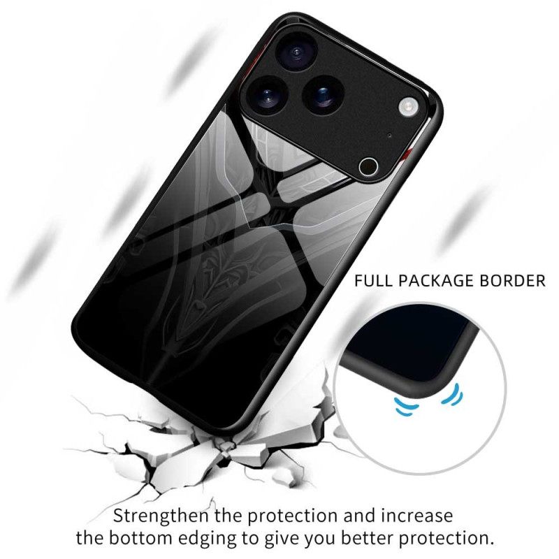 Κάλυμμα iPhone 17 Pro Max Σχεδιασμός Από Σκληρυμένο Γυαλί Μαύρο Σιλικόνης