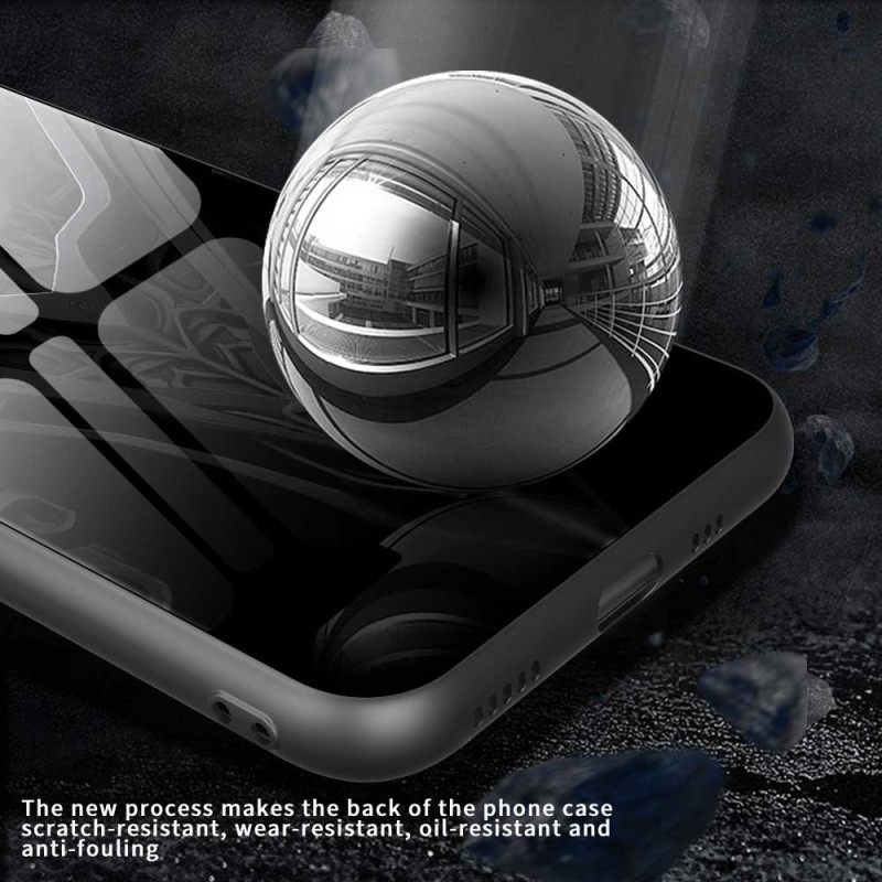 Κάλυμμα iPhone 17 Pro Max Σχεδιασμός Από Σκληρυμένο Γυαλί Μαύρο Σιλικόνης
