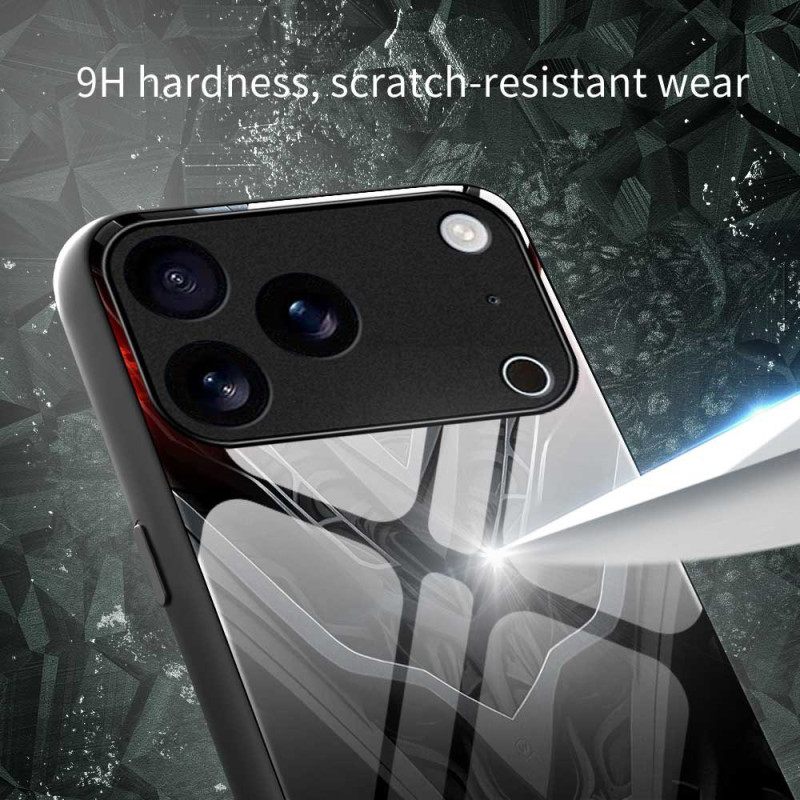 Κάλυμμα iPhone 17 Pro Max Σχεδιασμός Από Σκληρυμένο Γυαλί Μαύρο Σιλικόνης