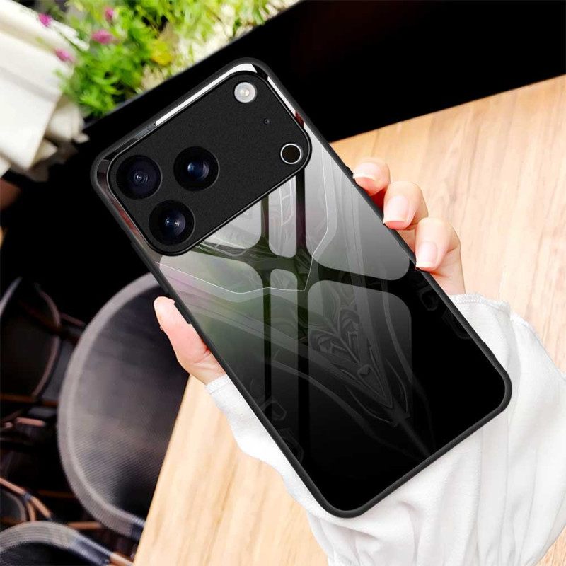 Κάλυμμα iPhone 17 Pro Max Σχεδιασμός Από Σκληρυμένο Γυαλί Μαύρο Σιλικόνης