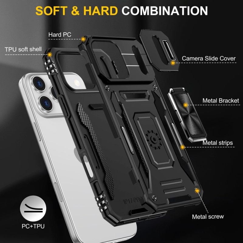 Κάλυμμα iPhone 17 Pro Max Θήκη Και Προστατευτικό Φακού Με Εφέ Μετάλλου