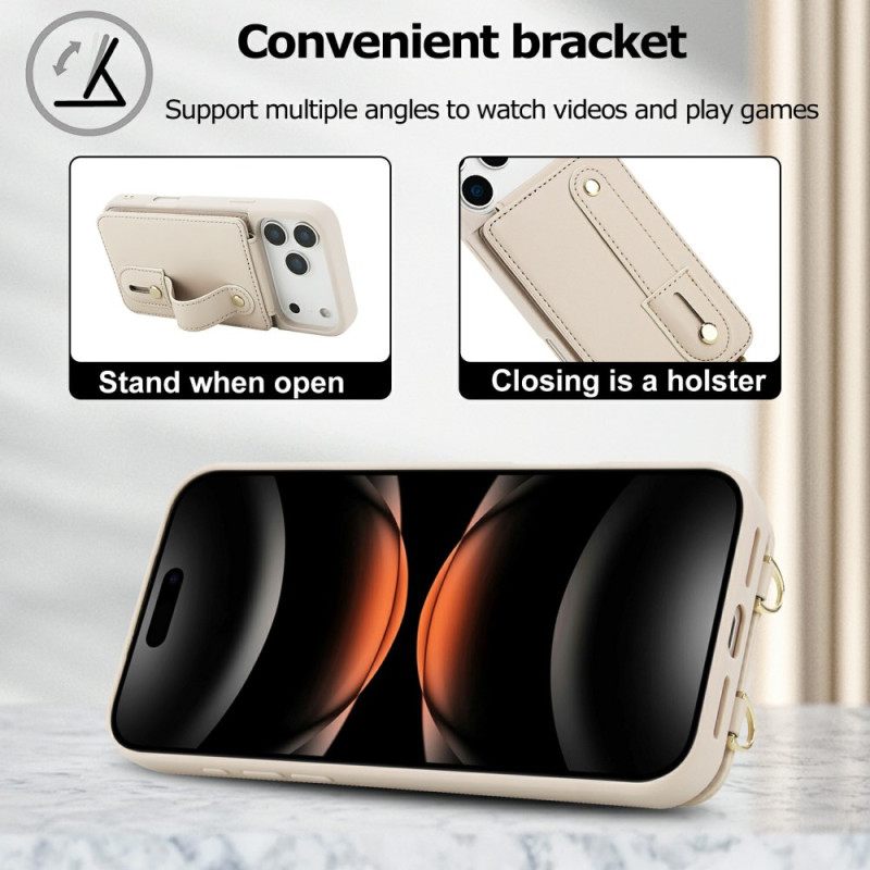 Κάλυμμα iPhone 17 Pro Max Θήκη Καρτών Και Λουράκι Ώμου