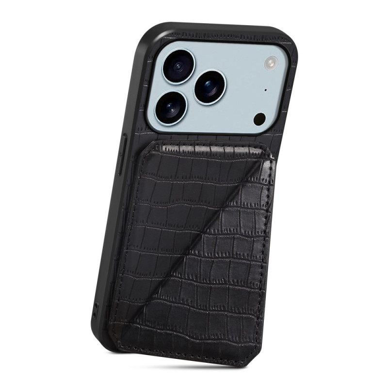 Κάλυμμα iPhone 17 Pro Max Θήκη Καρτών Με Εφέ Κροκόδειλου
