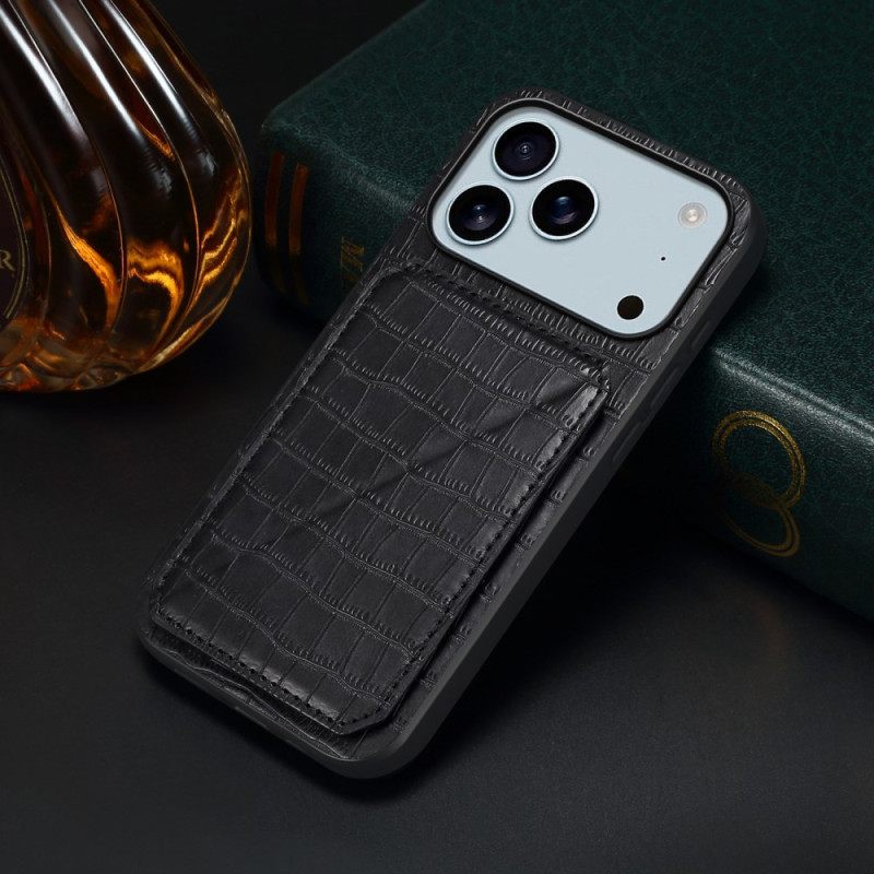 Κάλυμμα iPhone 17 Pro Max Θήκη Καρτών Με Εφέ Κροκόδειλου