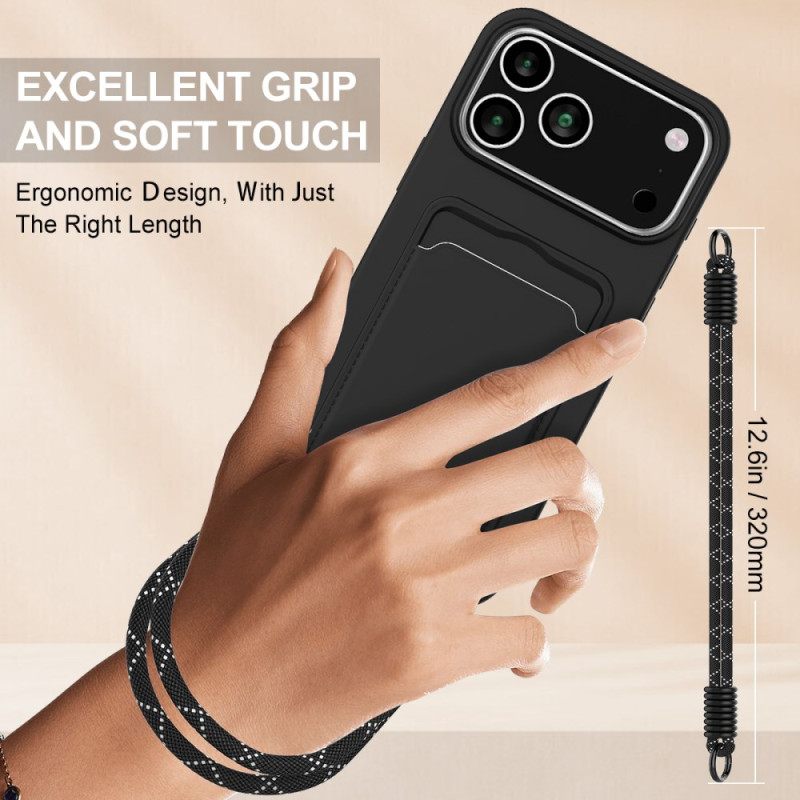 Κάλυμμα iPhone 17 Pro Max Θήκη Καρτών Με Καλώδιο Σιλικόνης