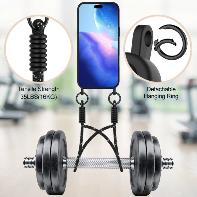 Κάλυμμα iPhone 17 Pro Max Θήκη Καρτών Με Καλώδιο Σιλικόνης