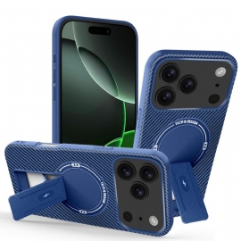 Κάλυμμα iPhone 17 Pro Max Υφή Από Ίνες Άνθρακα Με Βάση Στήριξης