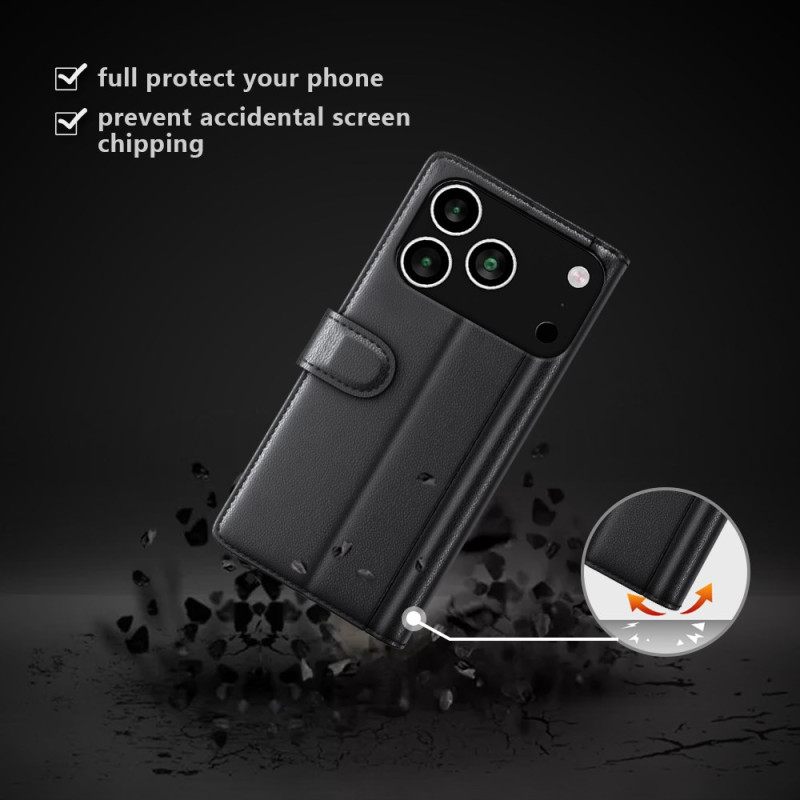 Θηκη Κινητου iPhone 17 Pro Max Πορτοφόλι Από Γνήσιο Δέρμα