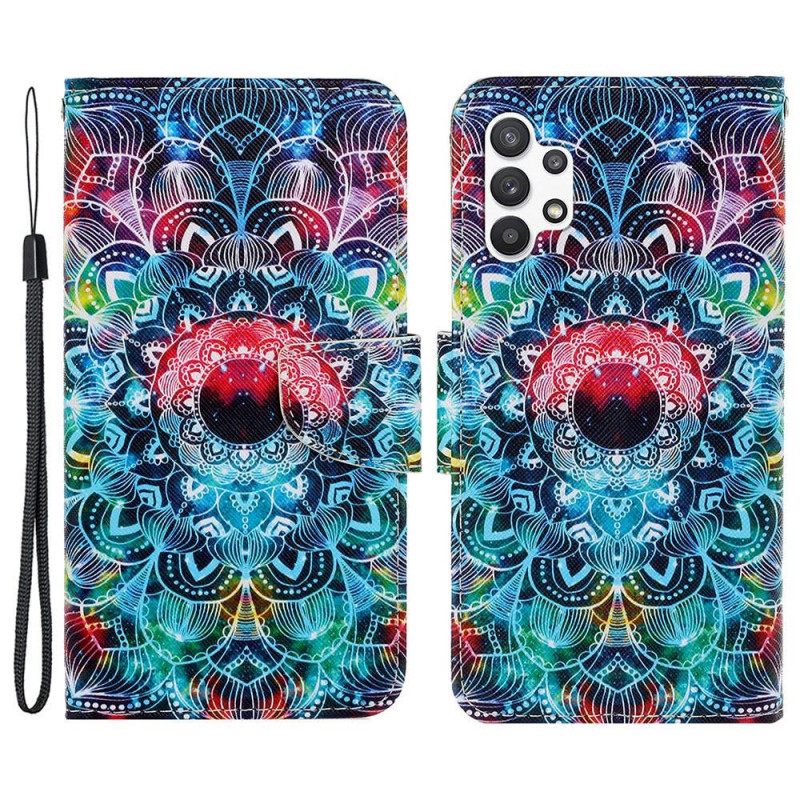 Κάλυμμα Samsung Galaxy A13 με κορδονι Φωτεινό Mandala Με Λουράκι