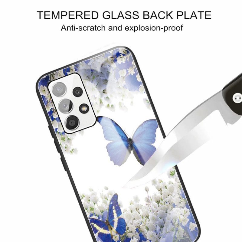 θηκη κινητου Samsung Galaxy A13 Σχέδιο Πεταλούδων Από Σκληρυμένο Γυαλί