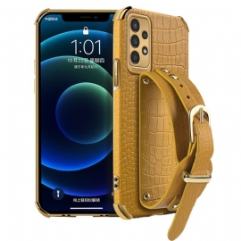Θήκη Samsung Galaxy A13 Κροκόδειλος Στυλ Με Λουρί Στήριξης