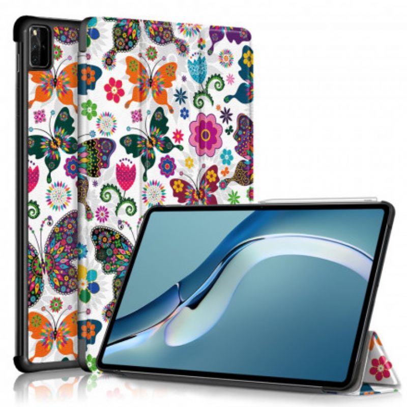 θηκη κινητου Huawei MatePad Pro 12.6 Βελτιωμένες Ρετρό Πεταλούδες Και Λουλούδια