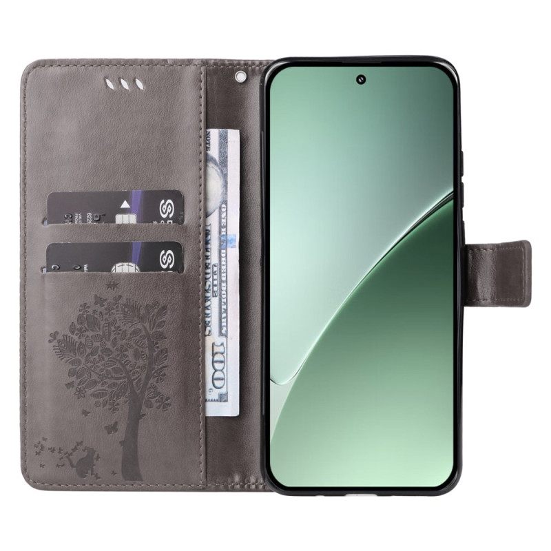 Δερματινη Θηκη Xiaomi 15 Pro Γάτα Και Δέντρο