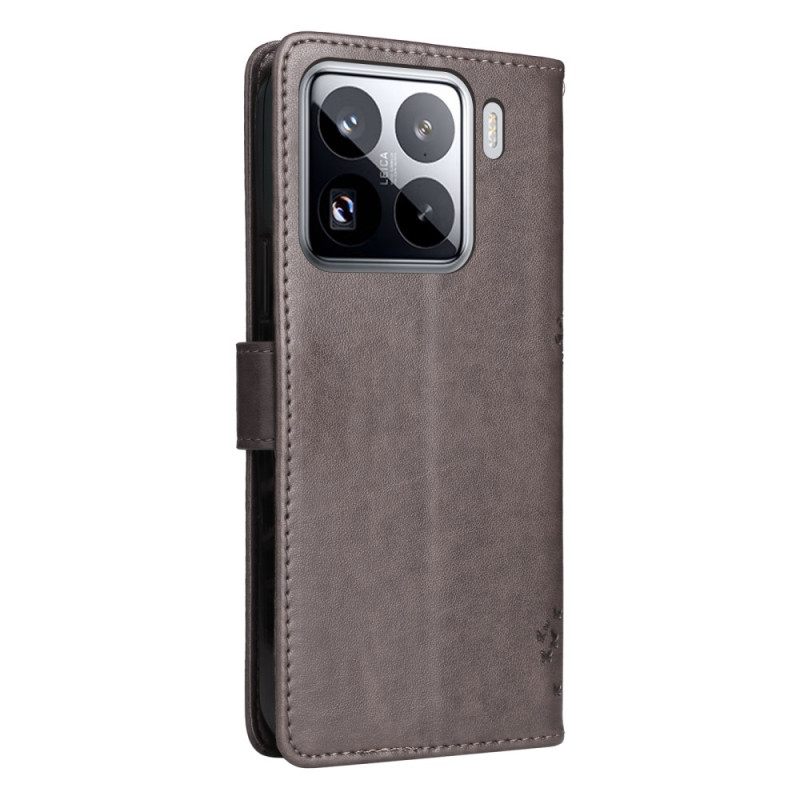 Δερματινη Θηκη Xiaomi 15 Pro Γάτα Και Δέντρο