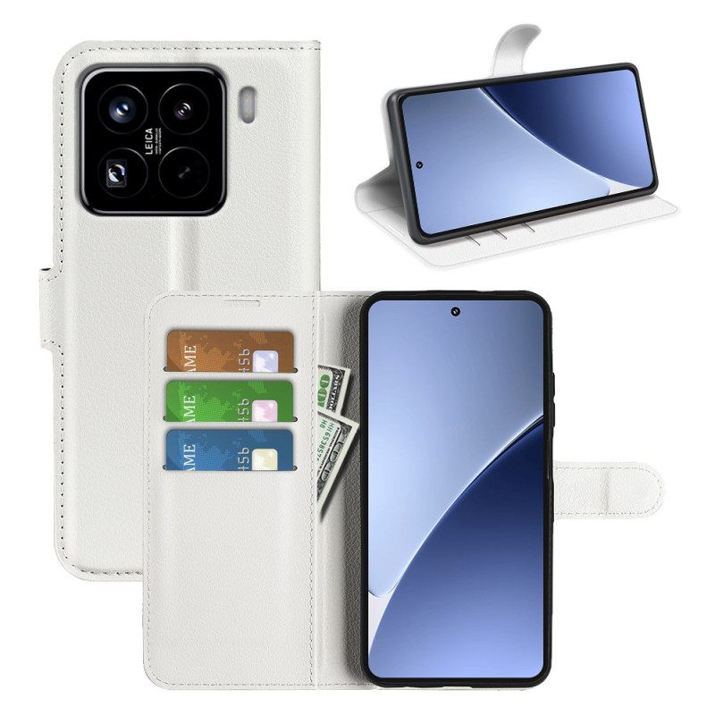 Δερματινη Θηκη Xiaomi 15 Pro Κλασικό Δέρμα Από Ψεύτικο Λίτσι